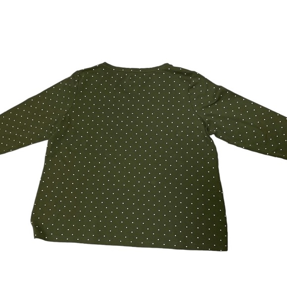 Kim Rogers Women’s 3/4 Sleeve Polka Dot Top Size XL Green/White - Picture 7 of 9